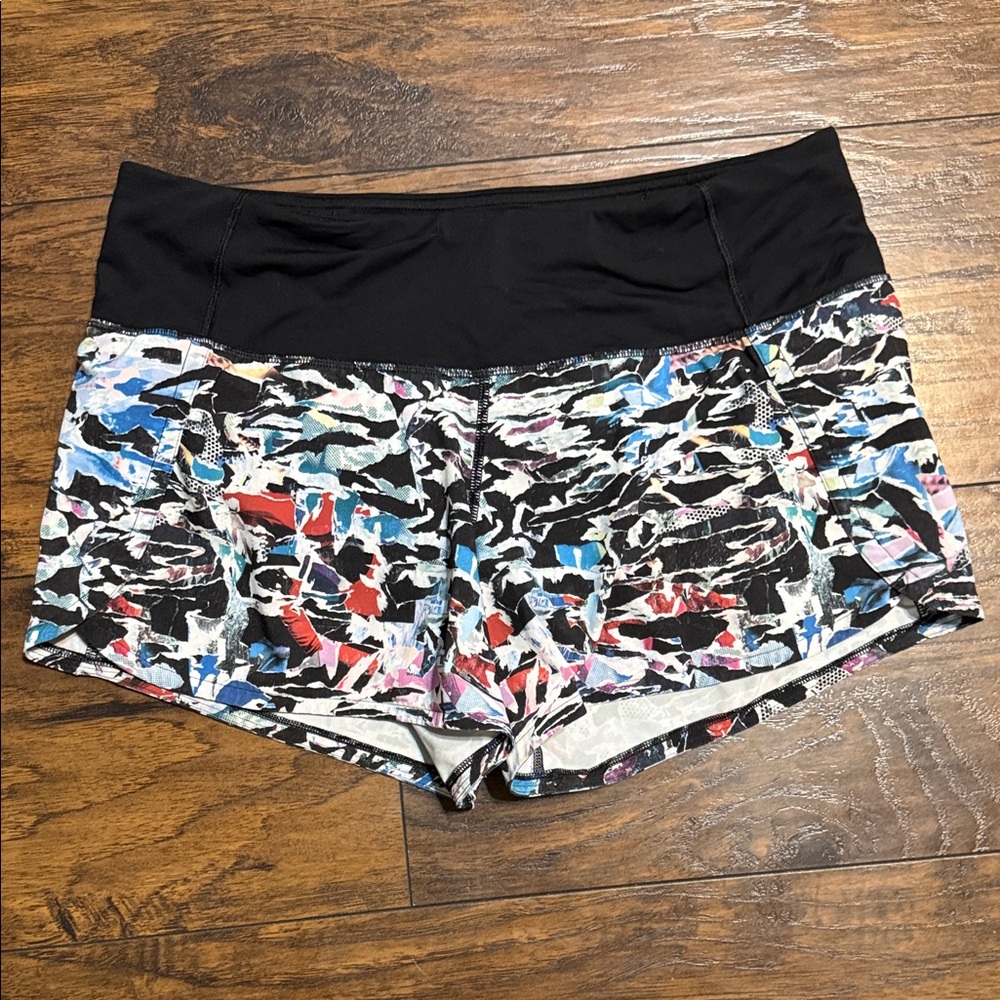 lululemon athletica Black and Multicolor Athletic Shorts